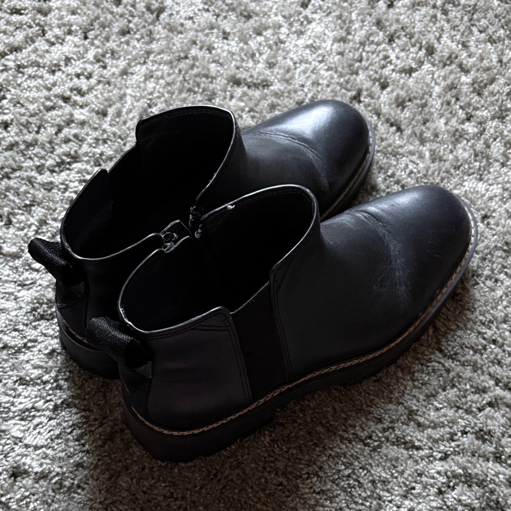 SARTO By Franco Sarto Black Leather Women's Chelsea Ankle Boots
